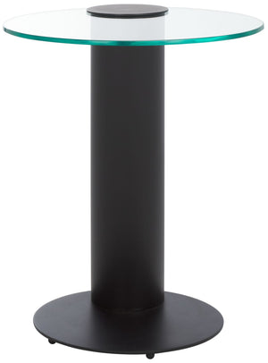 Safavieh RICHARDSON Glass-Top Metal Accent Table - Sleek Modern Design for Living Room and Bedroom Spaces Black / Clear SFV6804A