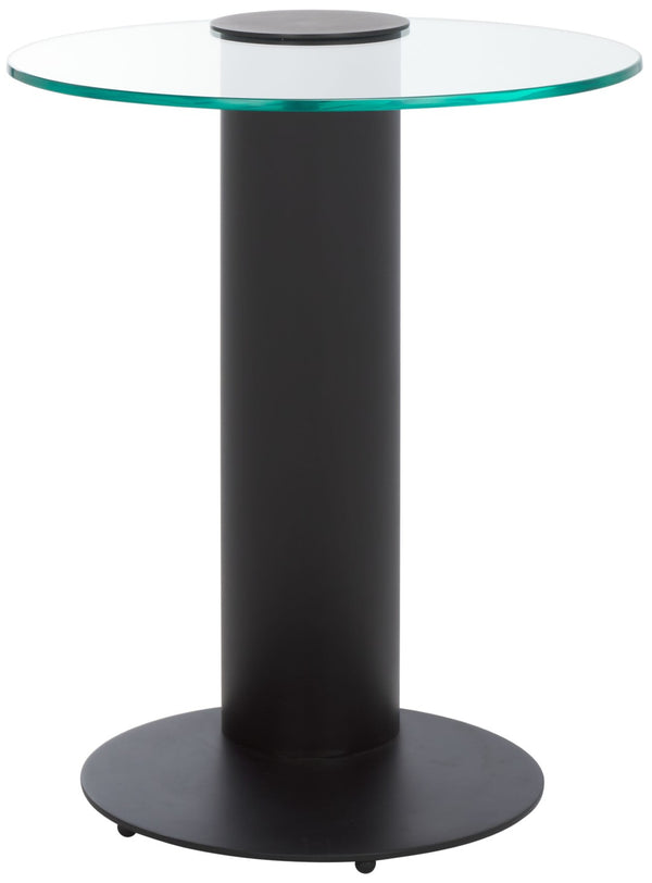 Safavieh RICHARDSON Glass-Top Metal Accent Table - Sleek Modern Design for Living Room and Bedroom Spaces Black / Clear SFV6804A