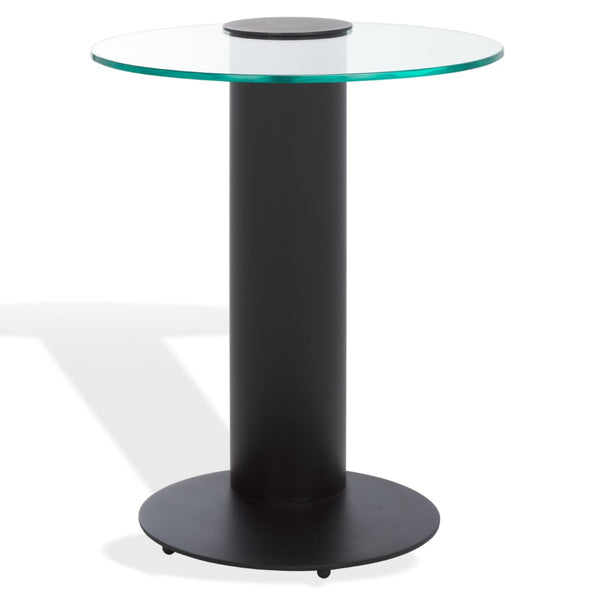 Safavieh RICHARDSON Glass-Top Metal Accent Table - Sleek Modern Design for Living Room and Bedroom Spaces Black / Clear SFV6804A