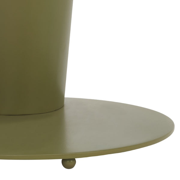 Safavieh RICHARDSON Glass-Top Metal Accent Table - Sleek Modern Design for Living Room and Bedroom Spaces Olive Green / Clear SFV6804B