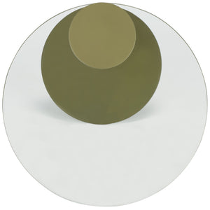 Safavieh RICHARDSON Glass-Top Metal Accent Table - Sleek Modern Design for Living Room and Bedroom Spaces Olive Green / Clear SFV6804B