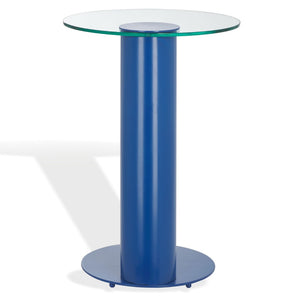 Safavieh RICHARDSON Glass-Top Metal Accent Table - Sleek Modern Design for Living Room and Bedroom Spaces Blue / Clear SFV6804C