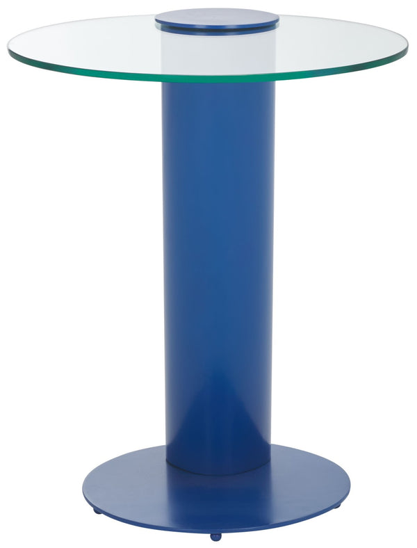 Safavieh RICHARDSON Glass-Top Metal Accent Table - Sleek Modern Design for Living Room and Bedroom Spaces Blue / Clear SFV6804C