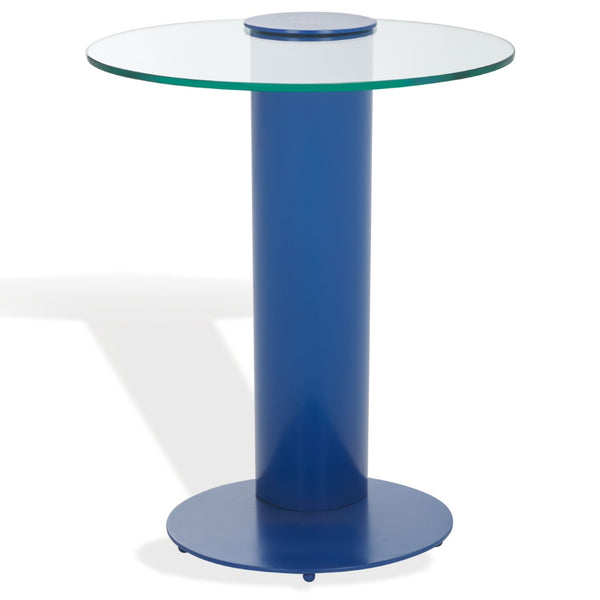 Safavieh RICHARDSON Glass-Top Metal Accent Table - Sleek Modern Design for Living Room and Bedroom Spaces Blue / Clear SFV6804C
