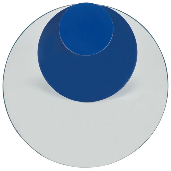 Safavieh RICHARDSON Glass-Top Metal Accent Table - Sleek Modern Design for Living Room and Bedroom Spaces Blue / Clear SFV6804C
