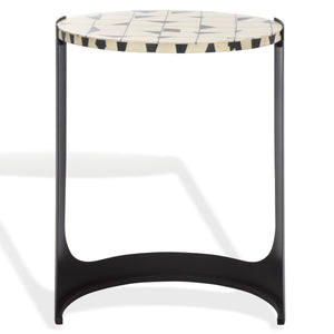 Tomlinson Resin Top Accent Table With High-Contrast Resin Surface And Sturdy Iron Base For Style And Functionality