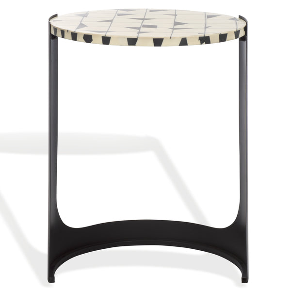 Tomlinson Resin Top Accent Table With High-Contrast Resin Surface And Sturdy Iron Base For Style And Functionality
