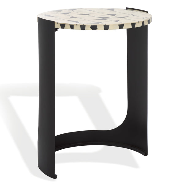 Tomlinson Resin Top Accent Table With High-Contrast Resin Surface And Sturdy Iron Base For Style And Functionality