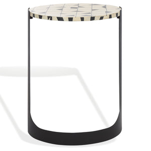 Tomlinson Resin Top Accent Table With High-Contrast Resin Surface And Sturdy Iron Base For Style And Functionality