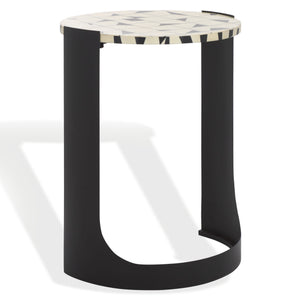 Tomlinson Resin Top Accent Table With High-Contrast Resin Surface And Sturdy Iron Base For Style And Functionality