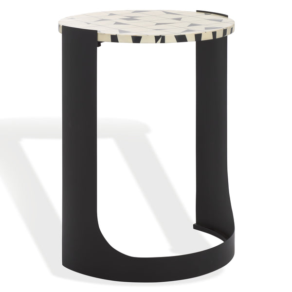 Tomlinson Resin Top Accent Table With High-Contrast Resin Surface And Sturdy Iron Base For Style And Functionality