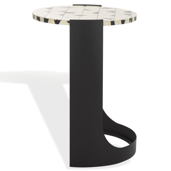 Tomlinson Resin Top Accent Table With High-Contrast Resin Surface And Sturdy Iron Base For Style And Functionality
