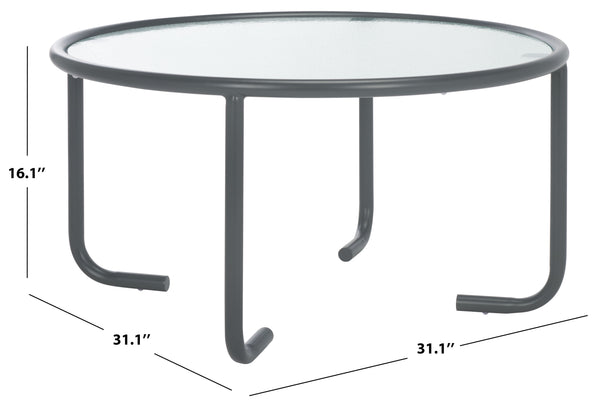 Safavieh Zuzana Glass Top Coffee Table - Stylish Modern Design With Durable Wood And Iron Base For Living Rooms Grey ,Clear 60% Metal,40% Tempered Glass Sfv6806a