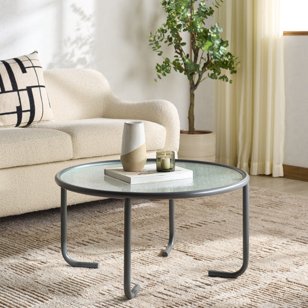 Safavieh Zuzana Glass Top Coffee Table - Stylish Modern Design With Durable Wood And Iron Base For Living Rooms Grey ,Clear 60% Metal,40% Tempered Glass Sfv6806a