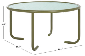 Safavieh Zuzana Glass Top Coffee Table - Stylish Modern Design With Durable Wood And Iron Base For Living Rooms Olive Green ,Clear 60% Metal,40% Tempered Glass Sfv6806b