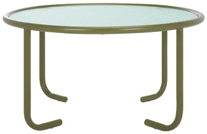Safavieh Zuzana Glass Top Coffee Table - Stylish Modern Design With Durable Wood And Iron Base For Living Rooms Olive Green ,Clear 60% Metal,40% Tempered Glass Sfv6806b