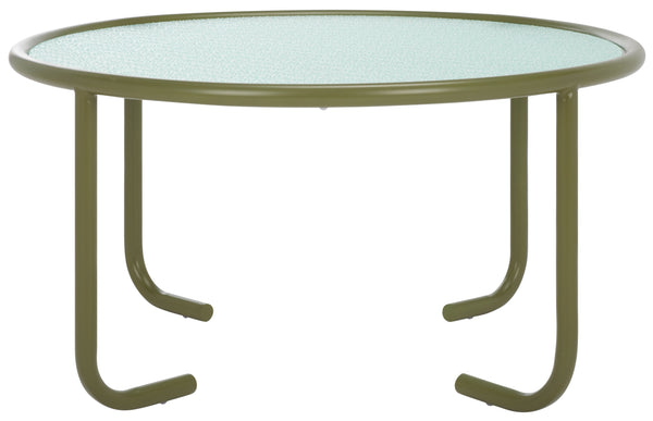 Safavieh Zuzana Glass Top Coffee Table - Stylish Modern Design With Durable Wood And Iron Base For Living Rooms Olive Green ,Clear 60% Metal,40% Tempered Glass Sfv6806b