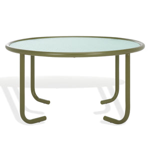 Safavieh Zuzana Glass Top Coffee Table - Stylish Modern Design With Durable Wood And Iron Base For Living Rooms Olive Green ,Clear 60% Metal,40% Tempered Glass Sfv6806b