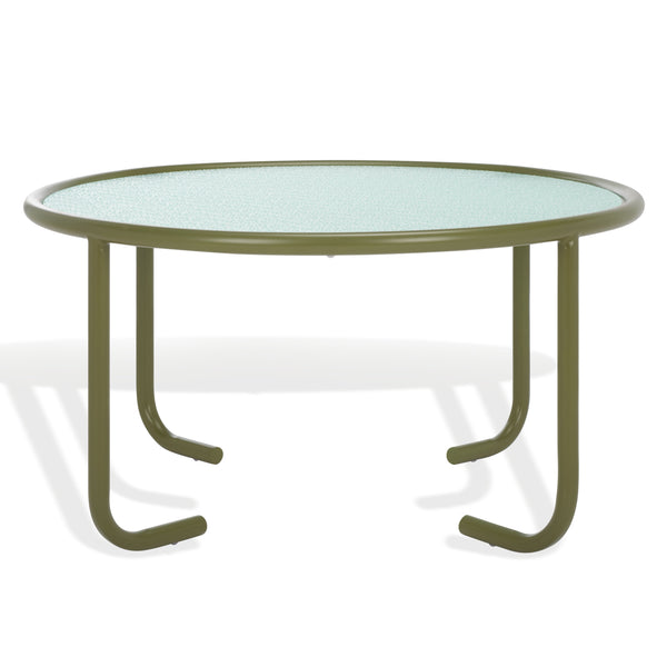Safavieh Zuzana Glass Top Coffee Table - Stylish Modern Design With Durable Wood And Iron Base For Living Rooms Olive Green ,Clear 60% Metal,40% Tempered Glass Sfv6806b