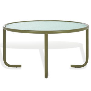 Safavieh Zuzana Glass Top Coffee Table - Stylish Modern Design With Durable Wood And Iron Base For Living Rooms Olive Green ,Clear 60% Metal,40% Tempered Glass Sfv6806b