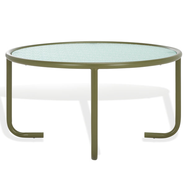Safavieh Zuzana Glass Top Coffee Table - Stylish Modern Design With Durable Wood And Iron Base For Living Rooms Olive Green ,Clear 60% Metal,40% Tempered Glass Sfv6806b