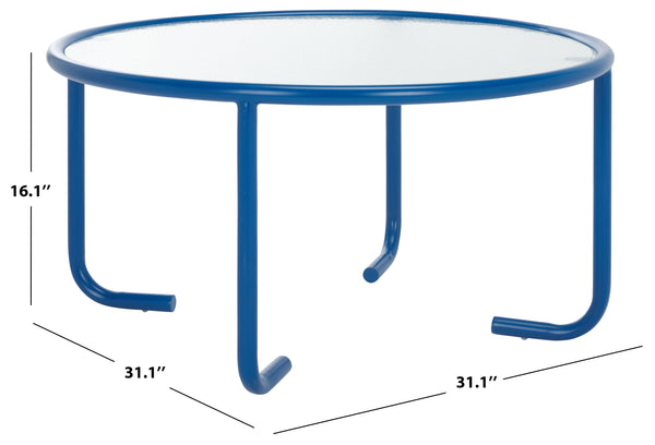 Safavieh Zuzana Glass Top Coffee Table - Stylish Modern Design With Durable Wood And Iron Base For Living Rooms Blue ,Clear 60% Metal,40% Tempered Glass Sfv6806c