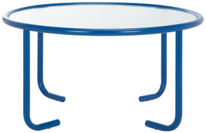 Safavieh Zuzana Glass Top Coffee Table - Stylish Modern Design With Durable Wood And Iron Base For Living Rooms Blue ,Clear 60% Metal,40% Tempered Glass Sfv6806c