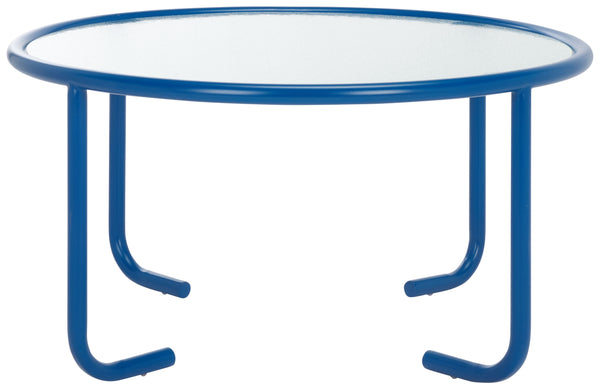 Safavieh Zuzana Glass Top Coffee Table - Stylish Modern Design With Durable Wood And Iron Base For Living Rooms Blue ,Clear 60% Metal,40% Tempered Glass Sfv6806c