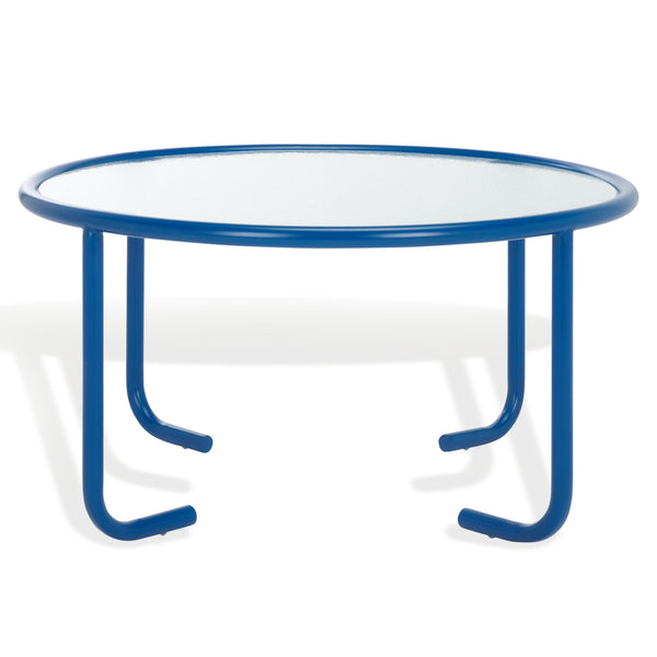 Safavieh Zuzana Glass Top Coffee Table - Stylish Modern Design With Durable Wood And Iron Base For Living Rooms Blue ,Clear 60% Metal,40% Tempered Glass Sfv6806c