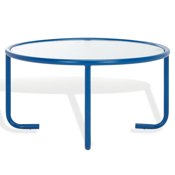 Safavieh Zuzana Glass Top Coffee Table - Stylish Modern Design With Durable Wood And Iron Base For Living Rooms Blue ,Clear 60% Metal,40% Tempered Glass Sfv6806c