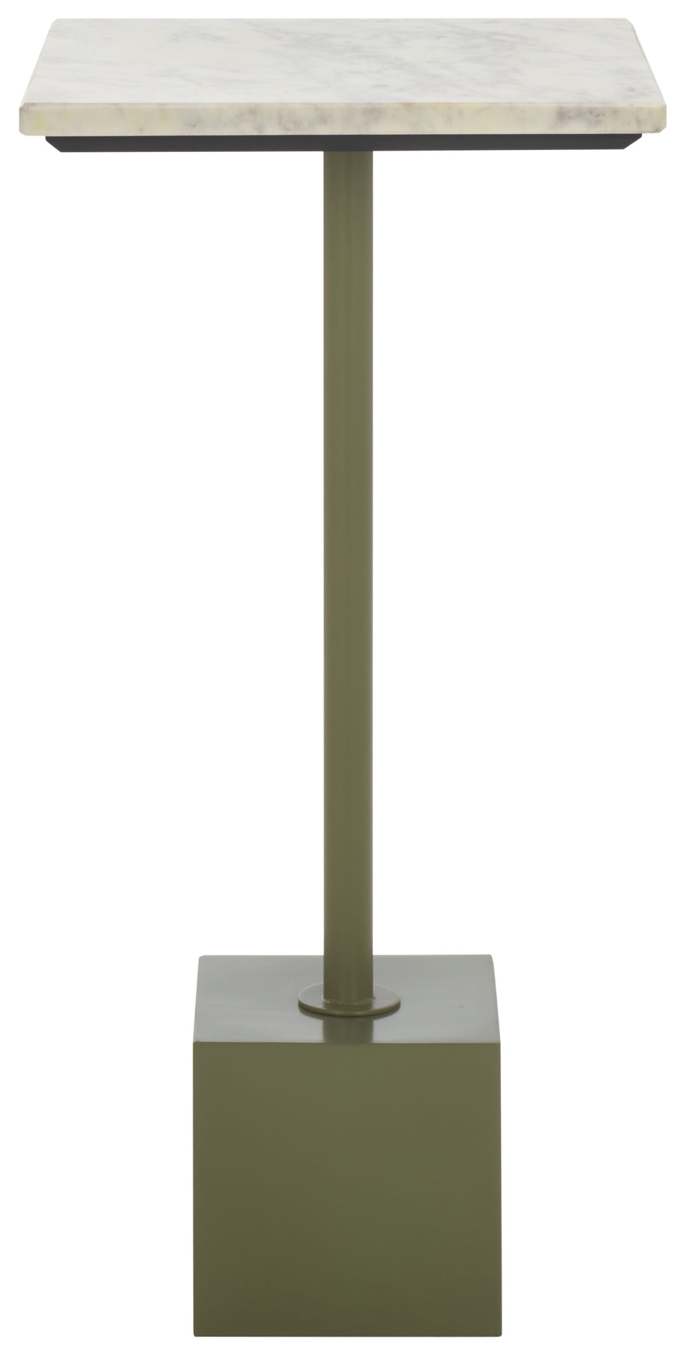 Safavieh Albertelli Marble Top Drink Table - Stylish Olive Green & White Accent For Elegant Living Spaces Olive Green ,White 60% Metal,40% Stone Sfv6807a