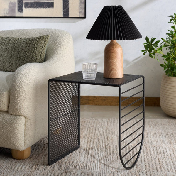 Safavieh VIKTORIA Metal Accent Table - Sleek Minimalist Design for Modern Living Spaces and Timeless Style Black SFV6808A