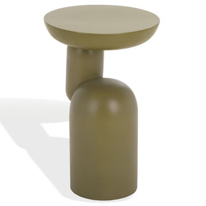 Safavieh Donnastella Matte Metal Square Accent Table Sleek Architectural Side Piece for Any Room Olive Green SFV6809B