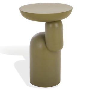 Safavieh Donnastella Matte Metal Square Accent Table Sleek Architectural Side Piece for Any Room Olive Green SFV6809B