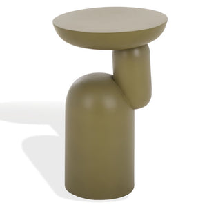 Safavieh Donnastella Matte Metal Square Accent Table Sleek Architectural Side Piece for Any Room Olive Green SFV6809B