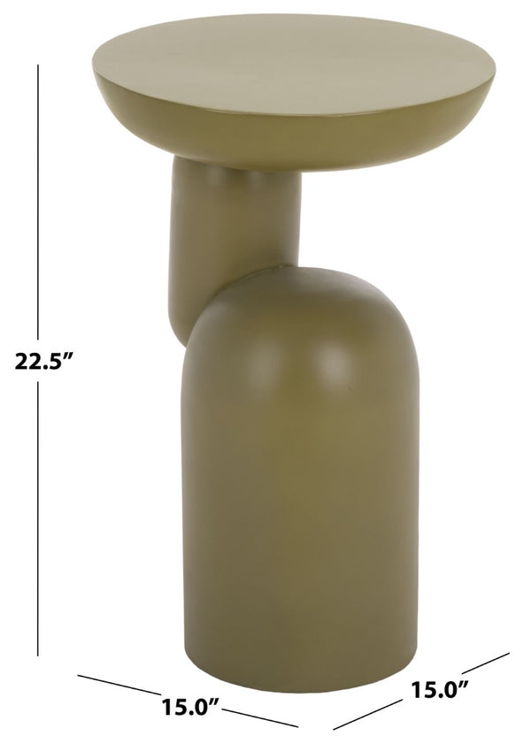 Safavieh Donnastella Matte Metal Square Accent Table Sleek Architectural Side Piece for Any Room Olive Green SFV6809B