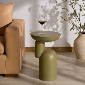 Safavieh Donnastella Matte Metal Square Accent Table Sleek Architectural Side Piece for Any Room Olive Green SFV6809B