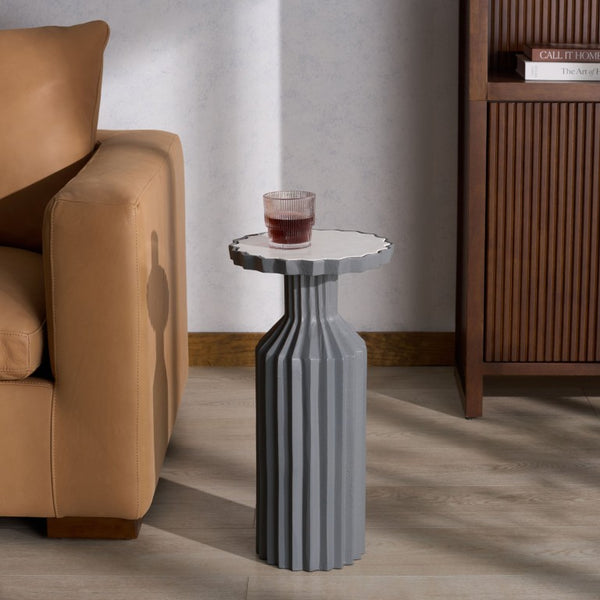 Safavieh Cindylyn Industrial Concrete Top Side Table with Angular Metal Base for Modern Spaces Gray SFV6810A