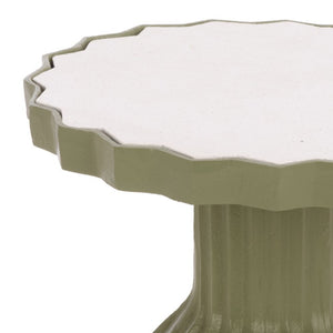 Safavieh Cindylyn Industrial Concrete Top Side Table with Angular Metal Base for Modern Spaces Green SFV6810B