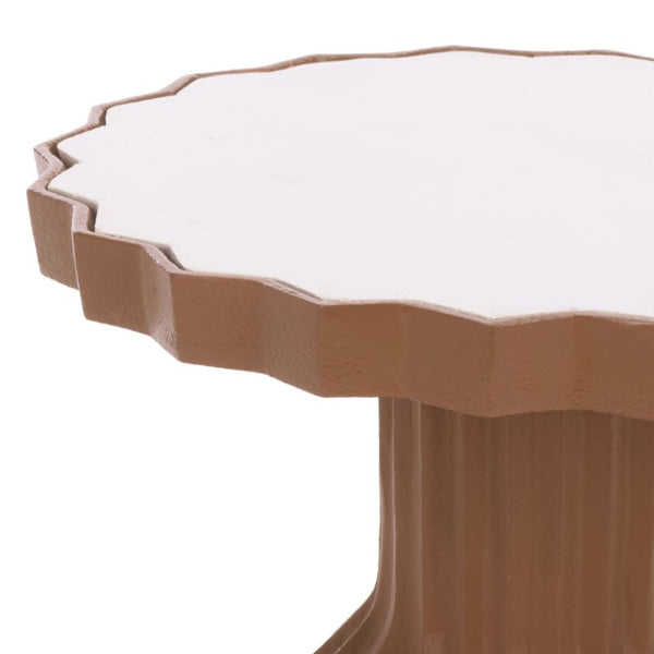Safavieh Cindylyn Industrial Concrete Top Side Table with Angular Metal Base for Modern Spaces Brown SFV6810C