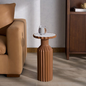 Safavieh Cindylyn Industrial Concrete Top Side Table with Angular Metal Base for Modern Spaces Brown SFV6810C