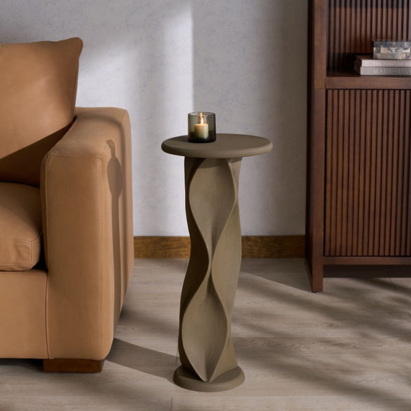 Safavieh Zaylyn Matte Metal Accent Table Slim Angular Design for Modern Living Spaces Beige SFV6811B