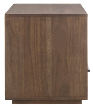 Safavieh POESY Modern 1-Drawer Nightstand - Stylish Acacia Wood Bedside Table for Contemporary Interiors Dark Chocolate SFV7200A