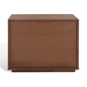 Safavieh POESY Modern 1-Drawer Nightstand - Stylish Acacia Wood Bedside Table for Contemporary Interiors Brown SFV7200B