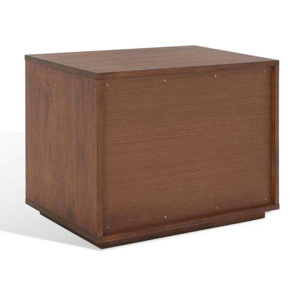 Safavieh POESY Modern 1-Drawer Nightstand - Stylish Acacia Wood Bedside Table for Contemporary Interiors Brown SFV7200B