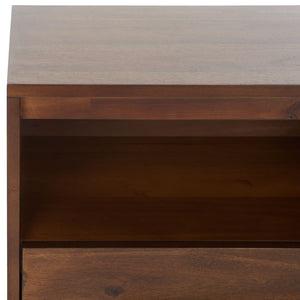 Safavieh POESY Modern 1-Drawer Nightstand - Stylish Acacia Wood Bedside Table for Contemporary Interiors Brown SFV7200B