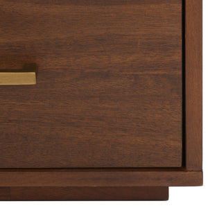 Safavieh POESY Modern 1-Drawer Nightstand - Stylish Acacia Wood Bedside Table for Contemporary Interiors Brown SFV7200B