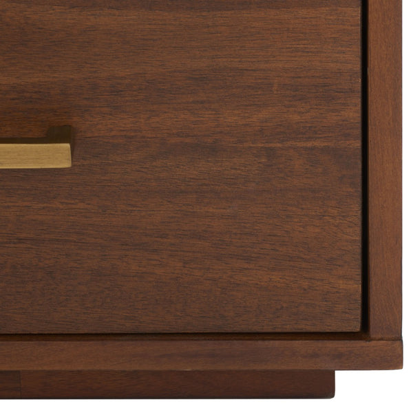 Safavieh POESY Modern 1-Drawer Nightstand - Stylish Acacia Wood Bedside Table for Contemporary Interiors Brown SFV7200B