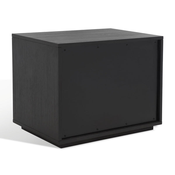 Safavieh Poesy 1 Drawer Nightstand XII23 Black Wood / Metal SFV7200C