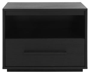 Safavieh Poesy 1 Drawer Nightstand XII23 Black Wood / Metal SFV7200C